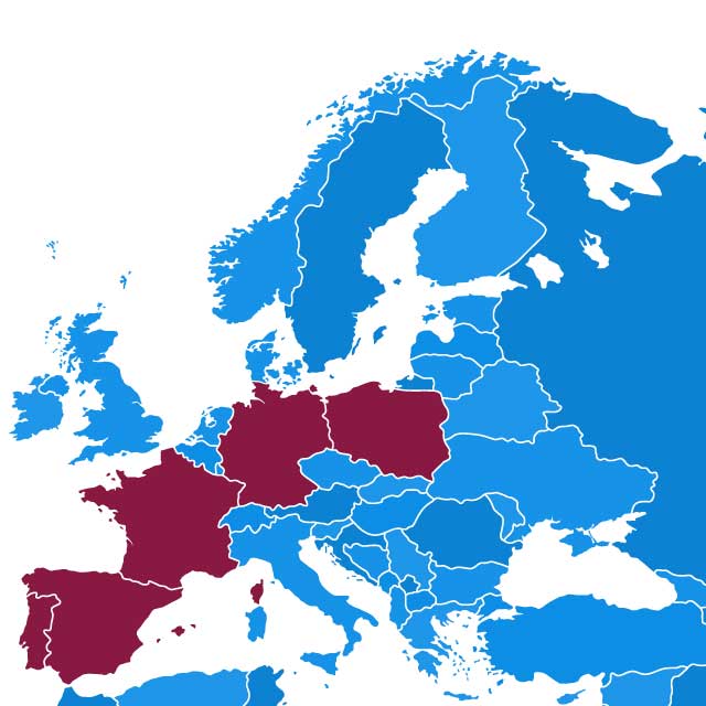ヨーロッパのブルーベリー主要生産国